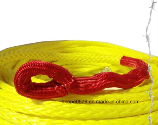 UHMWPE绞车绳30mtrs X 10mm合成电缆黄色