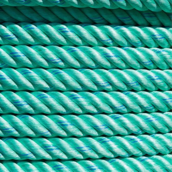 工厂批发3股绿色PP绳船用缆绳用于钓鱼和系泊
